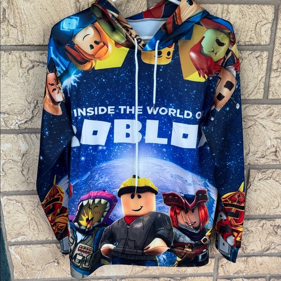 Roblox, pullover hoodie, Colorful Graphic Hoodie Size XLarge NWOT - Picture 2 of 6